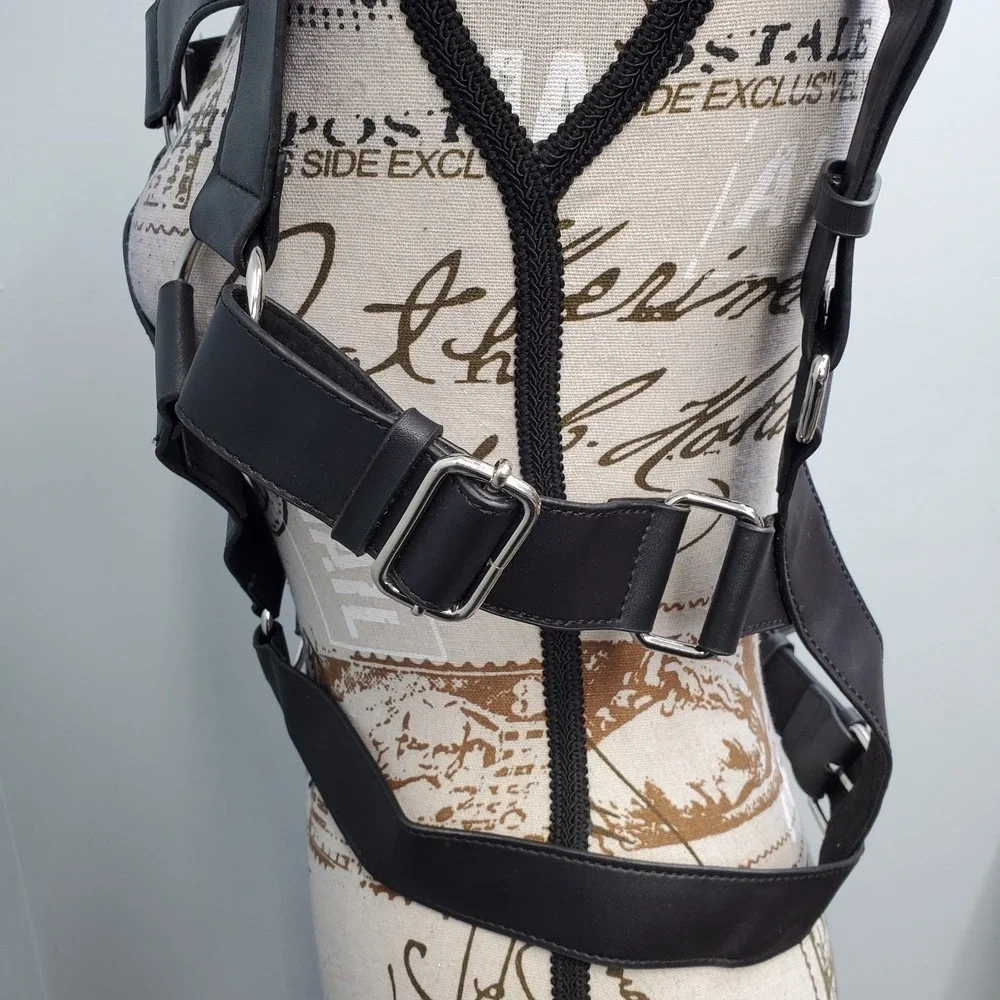 Killstar Age of Darkness Chest Harness Belt Unisex O/S Black Leather KSRA003387